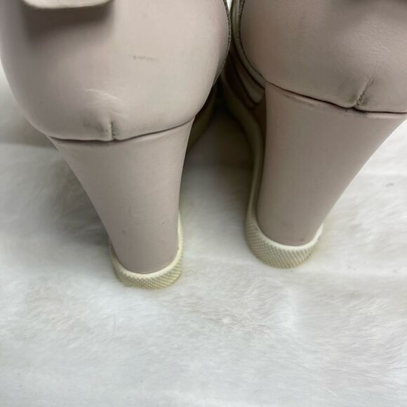 Chloe high top wedge sneakers in white suede and tan leather trim size E… - Picture 10 of 16